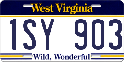 WV license plate 1SY903