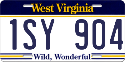 WV license plate 1SY904