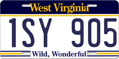 WV license plate 1SY905