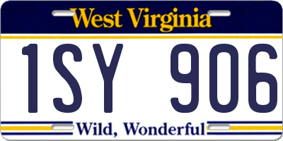 WV license plate 1SY906