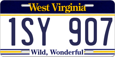 WV license plate 1SY907