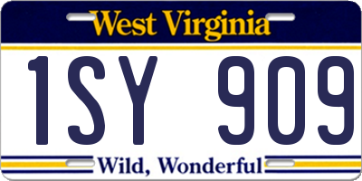 WV license plate 1SY909