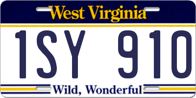 WV license plate 1SY910