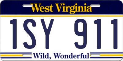 WV license plate 1SY911