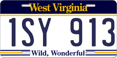 WV license plate 1SY913