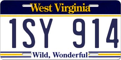 WV license plate 1SY914