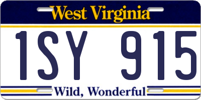 WV license plate 1SY915