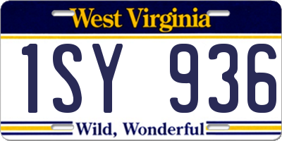 WV license plate 1SY936