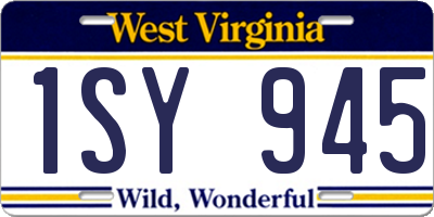 WV license plate 1SY945