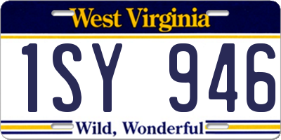 WV license plate 1SY946