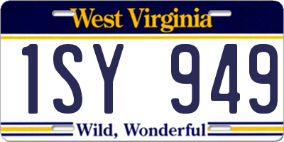 WV license plate 1SY949