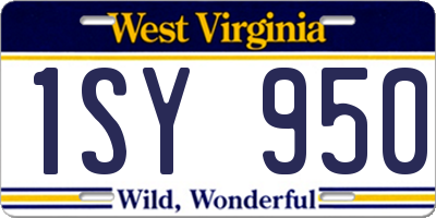 WV license plate 1SY950