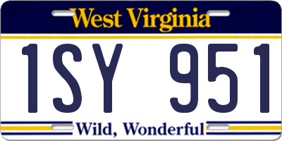 WV license plate 1SY951