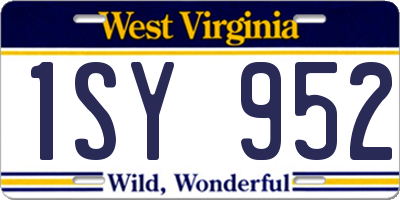 WV license plate 1SY952