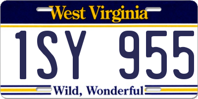 WV license plate 1SY955