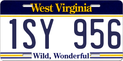 WV license plate 1SY956