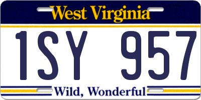 WV license plate 1SY957
