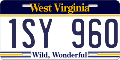 WV license plate 1SY960