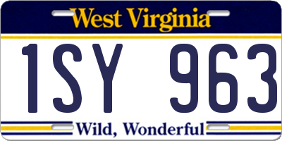 WV license plate 1SY963
