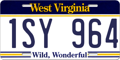 WV license plate 1SY964