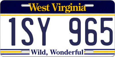 WV license plate 1SY965