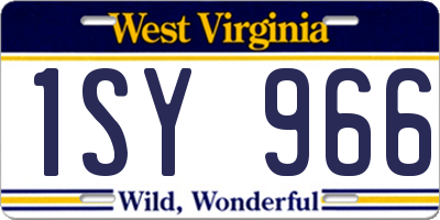 WV license plate 1SY966