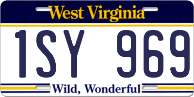 WV license plate 1SY969
