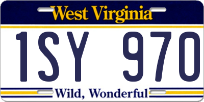 WV license plate 1SY970