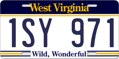 WV license plate 1SY971