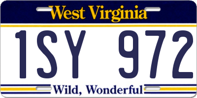 WV license plate 1SY972