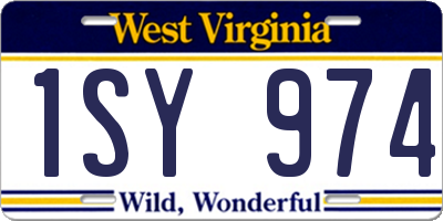 WV license plate 1SY974