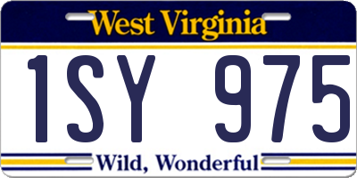 WV license plate 1SY975
