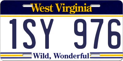 WV license plate 1SY976
