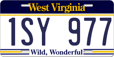 WV license plate 1SY977