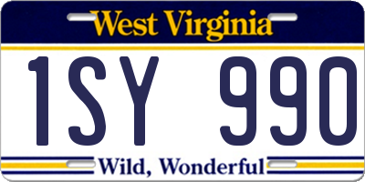 WV license plate 1SY990