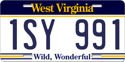 WV license plate 1SY991