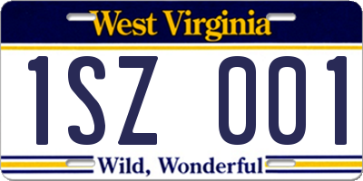 WV license plate 1SZ001