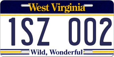 WV license plate 1SZ002