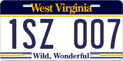 WV license plate 1SZ007