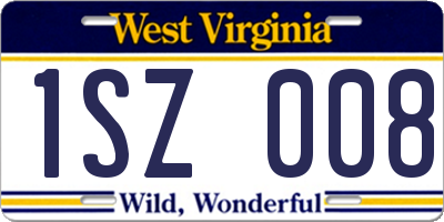 WV license plate 1SZ008