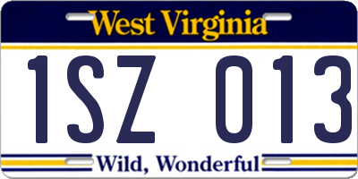 WV license plate 1SZ013
