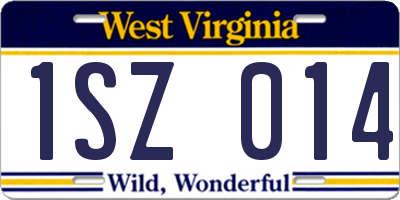WV license plate 1SZ014