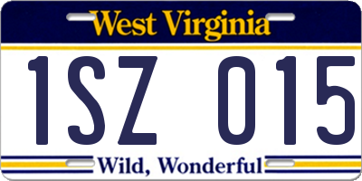 WV license plate 1SZ015