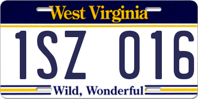 WV license plate 1SZ016