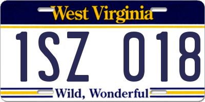 WV license plate 1SZ018