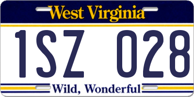 WV license plate 1SZ028