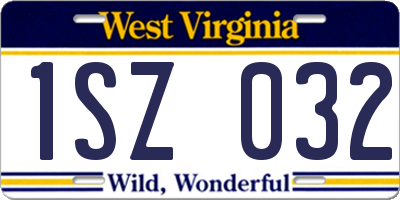 WV license plate 1SZ032