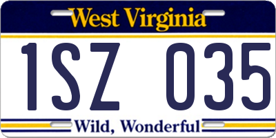 WV license plate 1SZ035