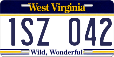 WV license plate 1SZ042