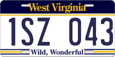 WV license plate 1SZ043